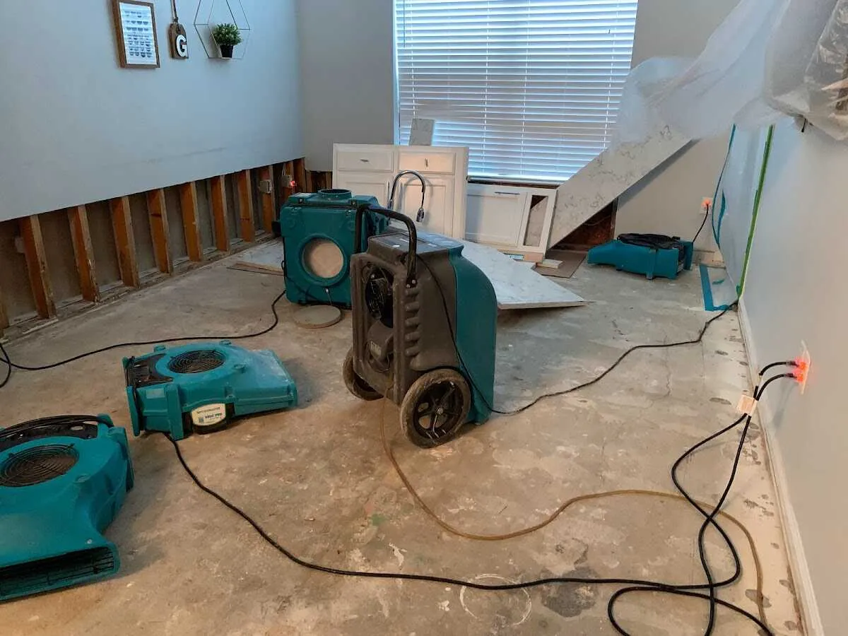 Dehumidifier in flood-cut room for Water Extraction & Removal in Danbury